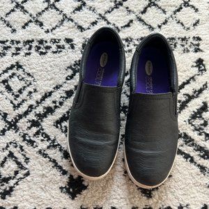 Dr. Scholl's Womens Madison Black Python Slip-On Sneakers 6.5